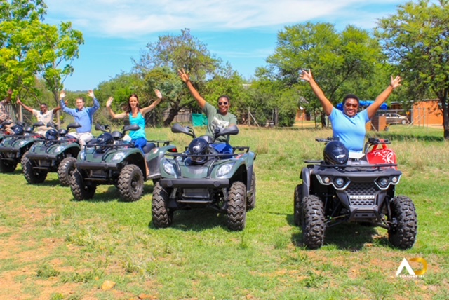Group having fun on quadbikes in polokwane