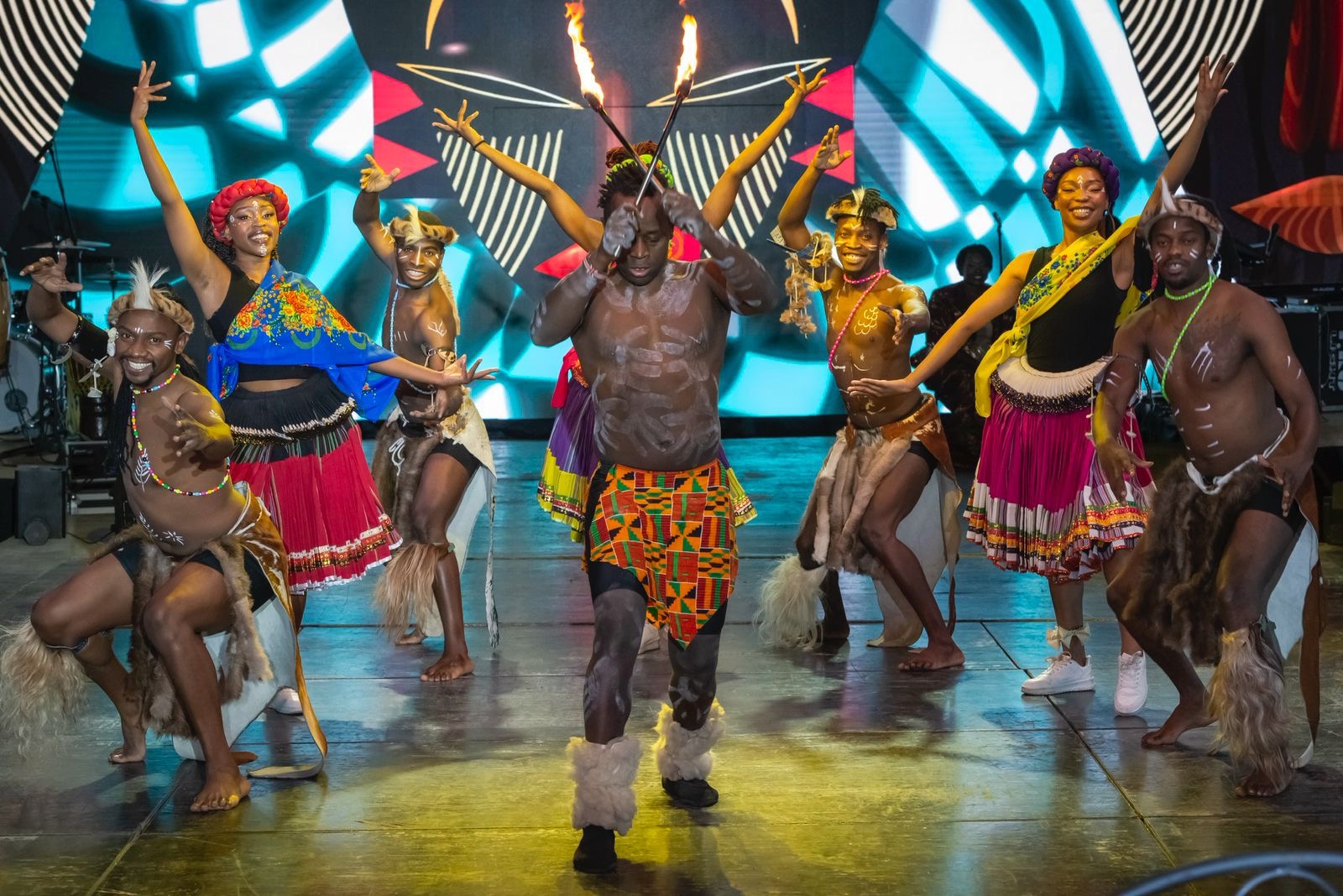 Cultural dancers performing at corporate team building event in Polokwane