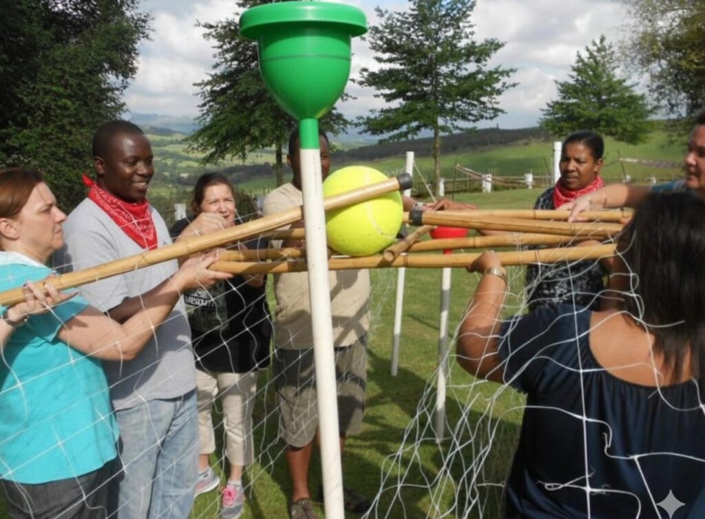 Survivor-style team building challenge at The Ranch Resort in Polokwane