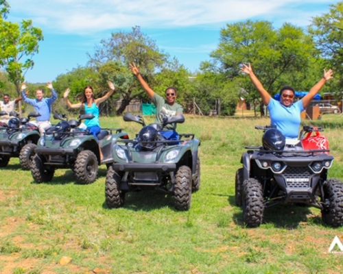 Group having fun on quadbikes in polokwane